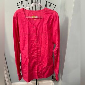 New WonderFlex Wonder Wink Extra Small XS Hot Pink Scrub Lab Jacket 8108